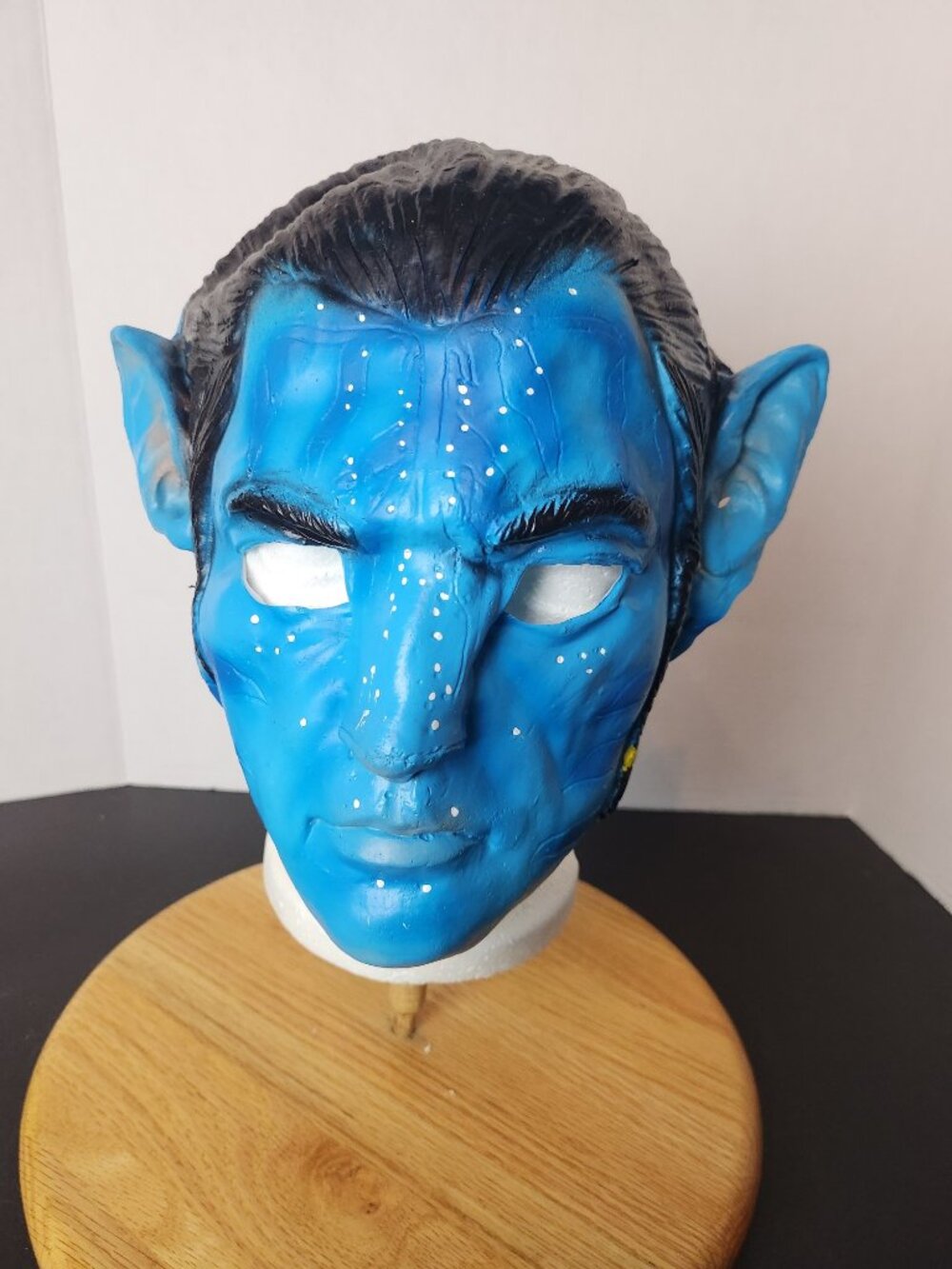 Avatar Jake Sully Na'vi Latex Kid 3/4 Mask Rubie's 2010 Fox Ears Braid Halloween